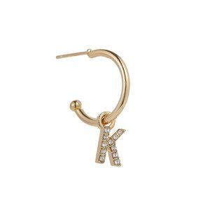 Gold Tone Alphabet Initial Earring Letter K 3 Pack